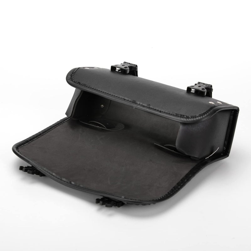 ELAINESTORE Motorcycle Bag  Universal Motorcycle Handlebar Bag  Motorcycle Fork Bag PU Leather Black Roll Saddlebags for Honda Kawasaki Suzuki Yamaha - Image 3